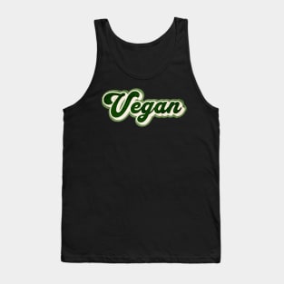 Green Retro Vegan Graphic Logo Tank Top